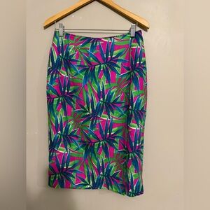 100 % Silk Vibrant Tropical Skirt size 10 Petite